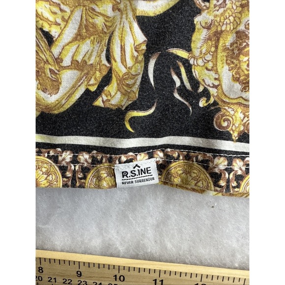 Rise As 1ne RS1NE T Shirt Mens M Multicolor Casual Gold Plaid Leopard Print - Picture 9 of 14